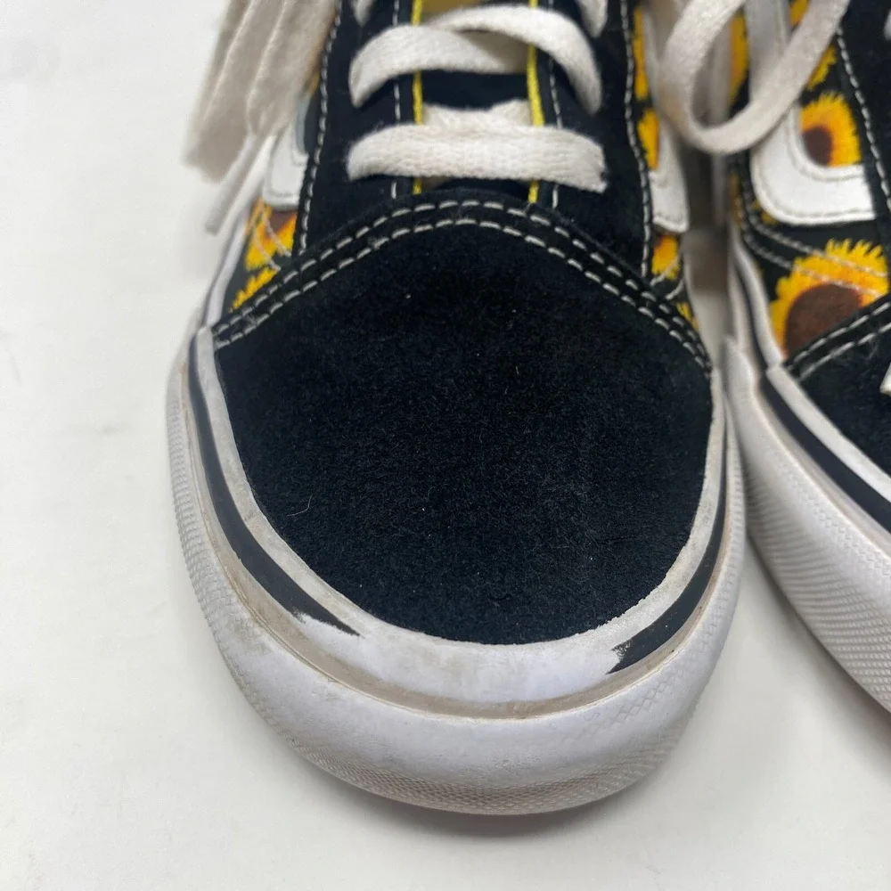 Vans Off the Wall Sunflowers Lace up Low‎ Top Shoes US Junior Girls Size 4